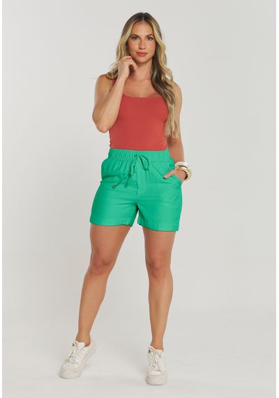 SHORT TWILL ELÁSTICO - 5428.VERDE CLARO - RUDÉLY LOJA