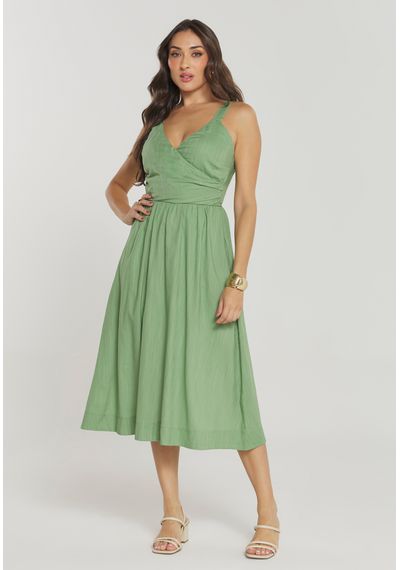 VESTIDO TRICOLINE NATURE - 2690.VERDE - RUDÉLY LOJA