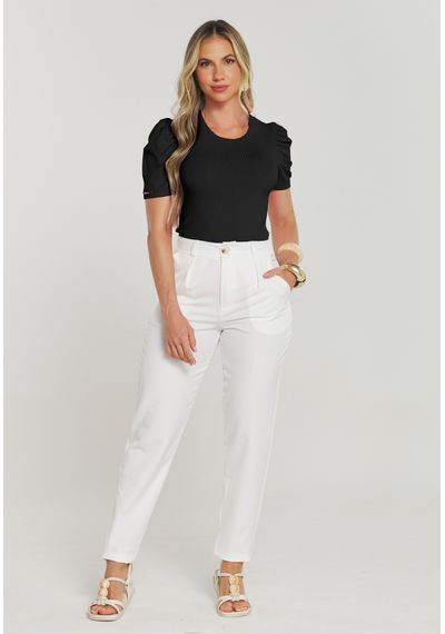 BLUSA CANELADA PRINCESA - 8618.PRETO - RUDÉLY LOJA