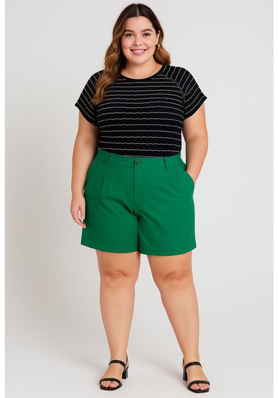 SHORT LINHO PLUS - 5425.VERDE MILITAR - RUDÉLY LOJA