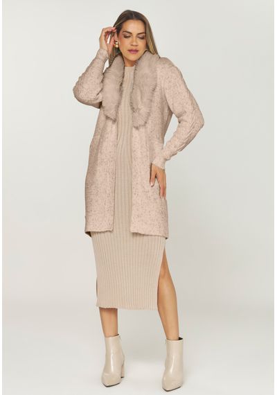 CASACO DETALHE PELE - 9862.AREIA - RUDÉLY LOJA