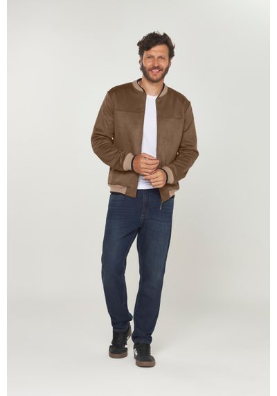 JAQUETA BOMBER SUEDE - 6178.MARROM CLARO - RUDÉLY LOJA
