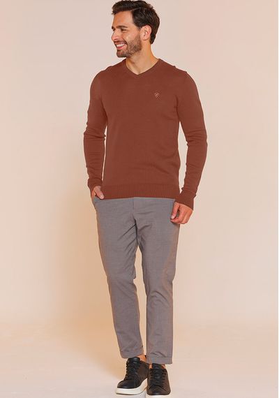 SUETER MASC. CLASSICO - 9103.TELHA - RUDÉLY LOJA