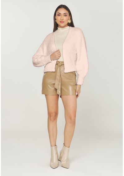 CASACO TRICÔ SOFT CURTO - 9725.ROSA - RUDÉLY LOJA