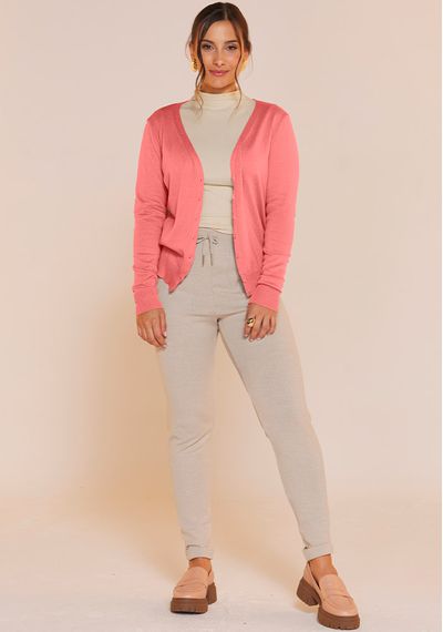 CARDIGÃ CLÁ. FEM. - 9153.ROSA INTENSO - RUDÉLY LOJA