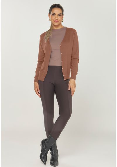 CARDIGÃ CLÁ. FEM. - 9153.TELHA - RUDÉLY LOJA