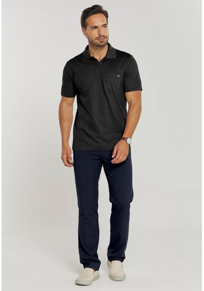 POLO PIQUET C/ BOLSO - 3438.PRETO - RUDÉLY LOJA