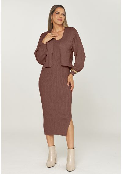 CASAQUETO TRICÔ FIO FUTURE - 9866.MARROM CLARO - RUDÉLY LOJA