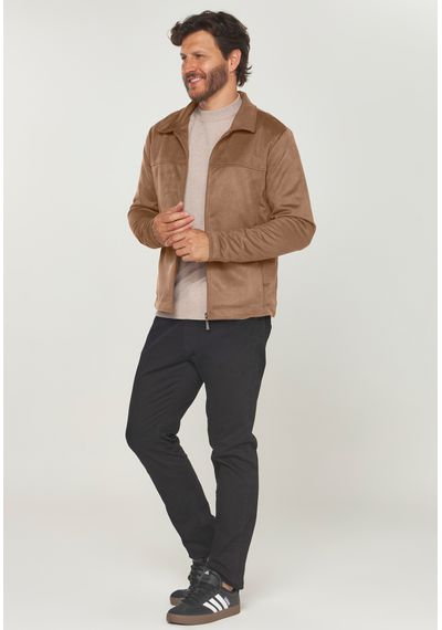 JAQUETA MASCULINA SUEDE - 6171.MARROM CLARO - RUDÉLY LOJA