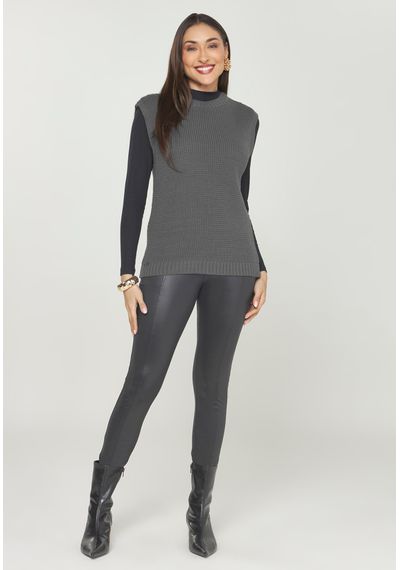 COLETE TRICÔ - 9860.MESCLA ESCURO - RUDÉLY LOJA