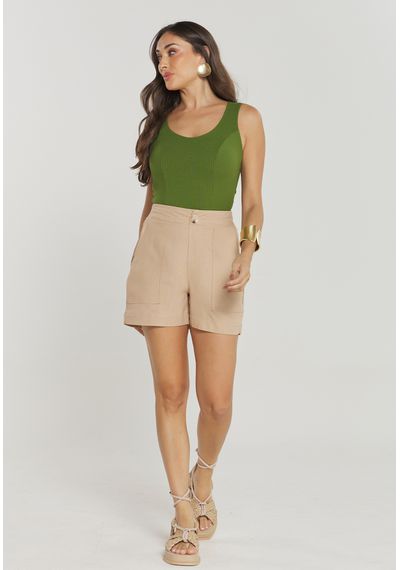 CROPPED CANELADO - 8530.VERDE MILITAR - RUDÉLY LOJA