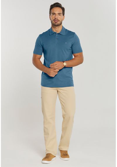 POLO ALGODÃO PIMA - 3667.AZUL JEANS - RUDÉLY LOJA