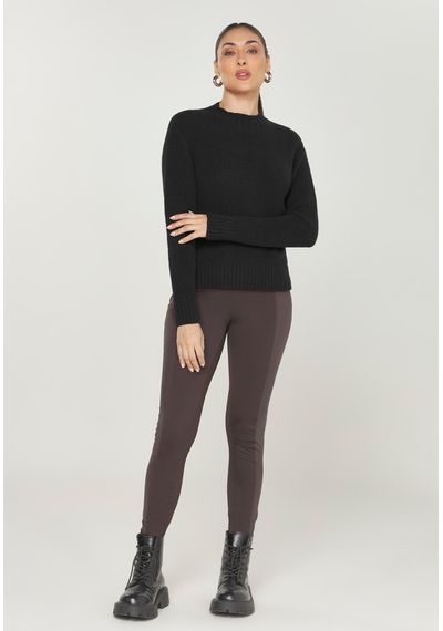 PULL PLUMA GOLA MÉDIA - 9840.PRETO - RUDÉLY LOJA