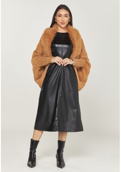 CASACO TRICÔ PELE - 9867.CARAMELO - RUDÉLY LOJA