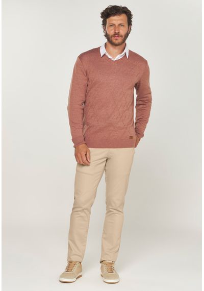 SUÉTER ARGYLE MASCULINO - 9871.TELHA - RUDÉLY LOJA