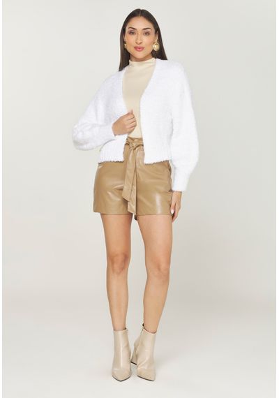 CASACO TRICÔ SOFT CURTO - 9725.OFF WHITE - RUDÉLY LOJA