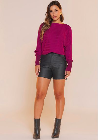 SHORT BOLSO PU - 5403.PRETO - RUDÉLY LOJA