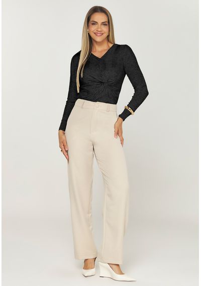 BLUSA TRICÔ EFEITO TORCIDO - 9804.PRETO - RUDÉLY LOJA