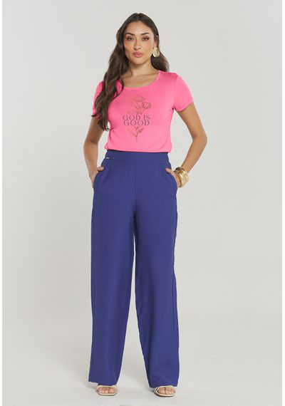 T-SHIRT FLOR FOIL - 8829.ROSA INTENSO - RUDÉLY LOJA