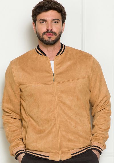 JAQUETA BOMBER SUEDE - 6162.CARAMELO - RUDÉLY LOJA