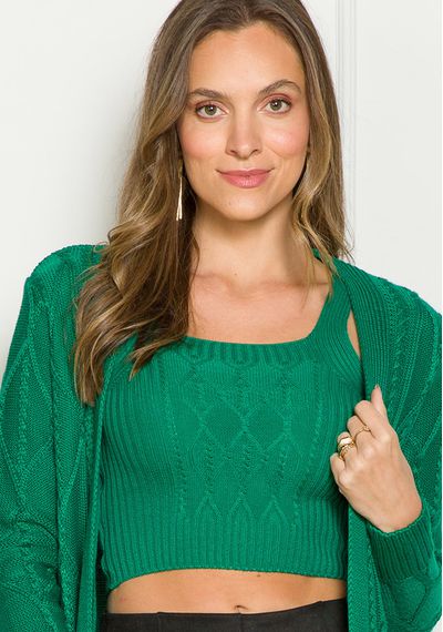 BLUSA REGATA RELEVOS - 9556.VERDE BANDEIRA - RUDÉLY LOJA