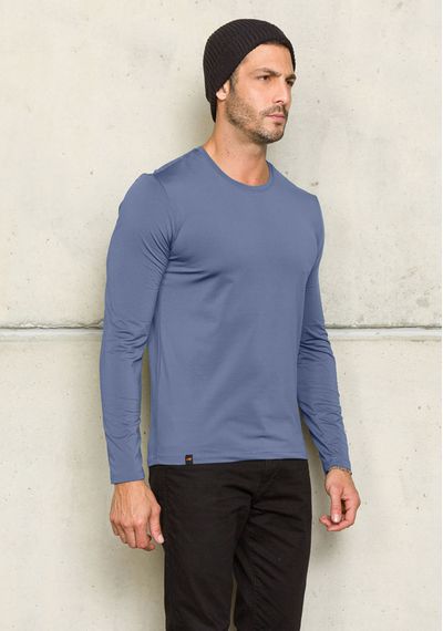 CAMISETA TÉRMICA MASCULINA - 3433.AZULJEANS - RUDÉLY LOJA