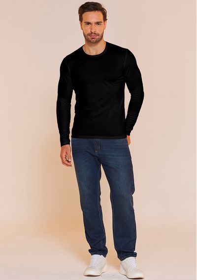 CAMISETA TÉRMICA MASCULINA - 3433.PRETO - RUDÉLY LOJA