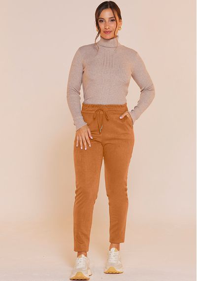 CALÇA JOGGER SUEDE SARJA - 5395.CARAMELO - RUDÉLY LOJA