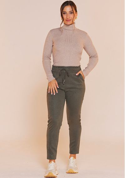 CALÇA JOGGER SUEDE SARJA - 5395.VERDE MILITAR - RUDÉLY LOJA