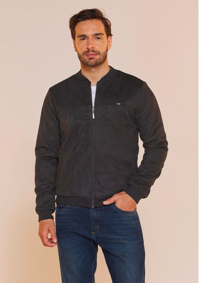 JAQUETA BOMBER SUEDE - 6162.PRETO - RUDÉLY LOJA