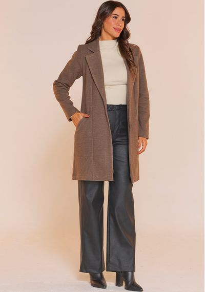 CASACO LÃ JACQUARD ALONGADO - 7411.AREIA - RUDÉLY LOJA