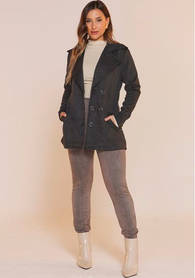CASACO SUEDE - 7412.PRETO - RUDÉLY LOJA