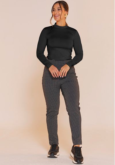 BLUSA GOLA ALTA - 8444.PRETO - RUDÉLY LOJA