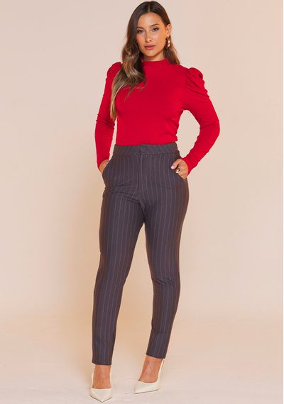BLUSA MANGA BUFANTE - 8446.VERMELHO - RUDÉLY LOJA