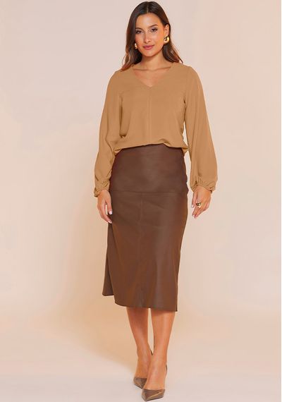 BLUSA FLUID - 8728.AREIA - RUDÉLY LOJA