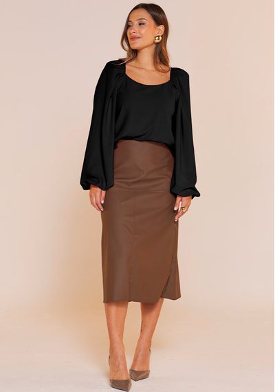 BLUSA FLUID DECOTE PRINCESA - 8767.PRETO - RUDÉLY LOJA