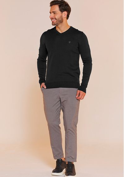 SUÉTER MASCULINO CLÁSSICO - 9103.PRETO - RUDÉLY LOJA