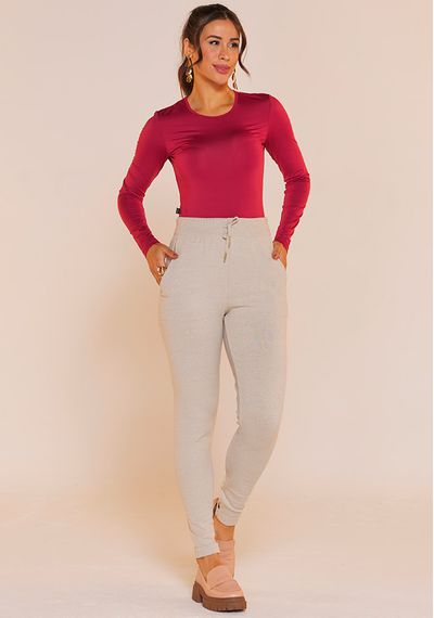 CALÇA JOGGER TRICÔ - 9586.BEGE - RUDÉLY LOJA