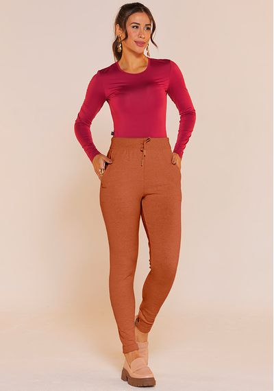 CALÇA JOGGER TRICÔ - 9586.MARROM CLARO - RUDÉLY LOJA