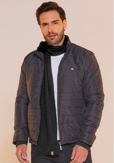 CACHECOL MASCULINO - 9608.PRETO MESCLA - RUDÉLY LOJA
