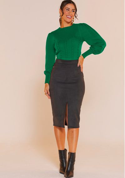 BLUSA BUFANTE PEÇA PRONTA - 9624.VERDE - RUDÉLY LOJA