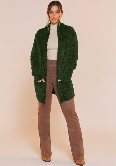 CASACO TRICÔ SOFT - 9644.VERDE MILITAR - RUDÉLY LOJA