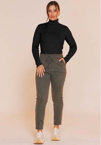 BLUSA TRICÔ GOLA ALTA - 9672.PRETO - RUDÉLY LOJA