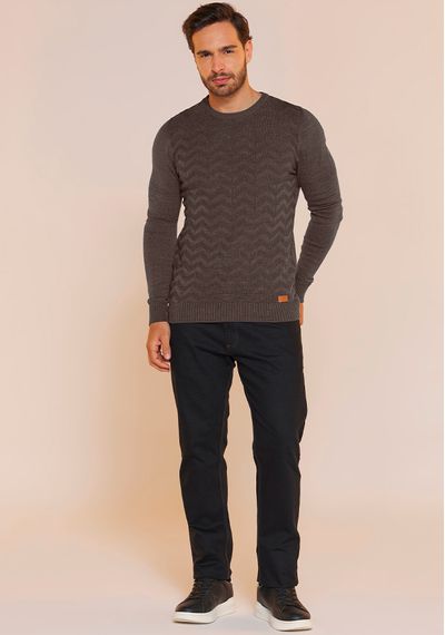 SUÉTER MASCULINO RELEVOS - 9676.MARROM - RUDÉLY LOJA