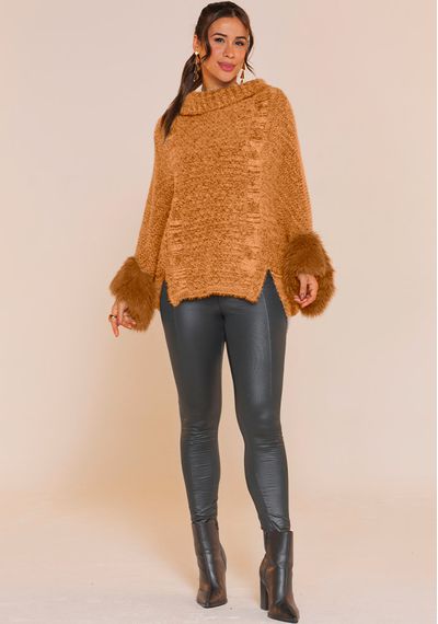MAXI PONCHO LONDRES - 9717.CARAMELO - RUDÉLY LOJA