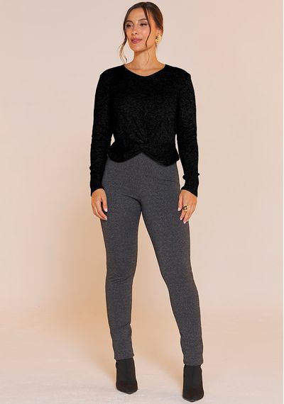 BLUSA TRICÔ ENTRELAÇADA - 9746.PRETO - RUDÉLY LOJA