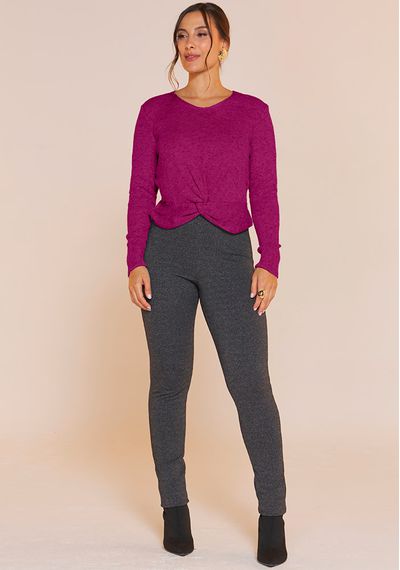 BLUSA TRICÔ ENTRELAÇADA - 9746.ROSÉ - RUDÉLY LOJA