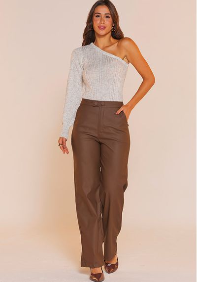BLUSA TRICÔ OMBRO ÚNICO - 9754.OFF WHITE - RUDÉLY LOJA