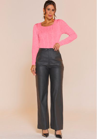 BLUSA DECOTE QUADRADO - 9755.ROSA - RUDÉLY LOJA