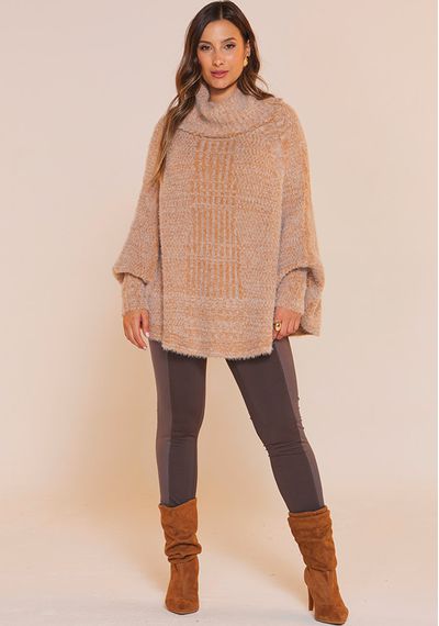 PONCHO PLUMA - 9782.CARAMELO - RUDÉLY LOJA